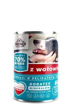 Frendi kúsky v jemnej omáčke s hovädzím mäsom 400g pre psov