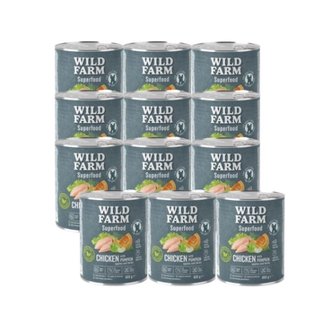 WILD FARM Superfood Chicken (kuracie mäso s tekvicou, jablkom a bylinkami) 12x800g krmivo pre psov bez obilnín