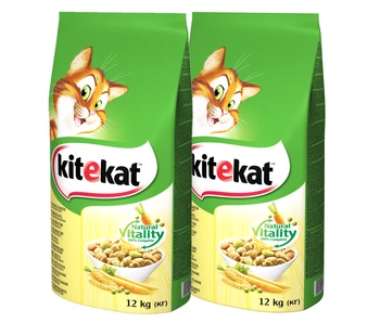 KITEKAT s kuracím mäsom a zeleninou 2x12 kg