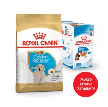 ROYAL CANIN Golden Retriever Puppy 12kg suché krmivo pre šteňatá do 15 mesiacov, plemeno zlatý retriever+mokré krmivo ZADARMO!