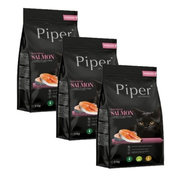 DOLINA NOTECI Piper Animals s lososom pre sterilizované mačky 3x3 kg