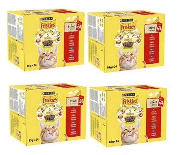 PURINA Friskies Mäso pre mačky v omáčke MIX príchutí 96x85g