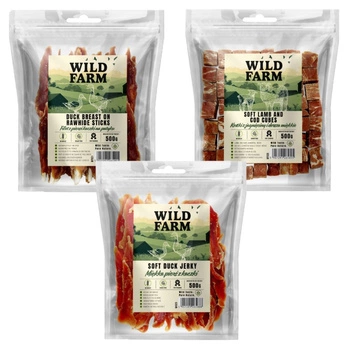 WILD FARM 3x500g Psie maškrty Mix príchutí