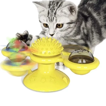 Interaktívna rotujúca hračka pre mačky s catnipom