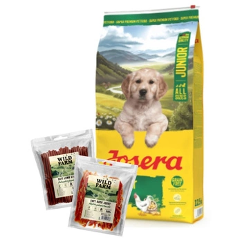 JOSERA YoungStar - Grain Free 12,5kg & WILD FARM 2x500g maškrty pre psov