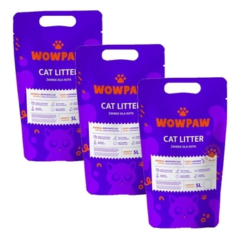 WOW PAW Bentonitová podstielka pre mačky - levanduľová 3x5 l