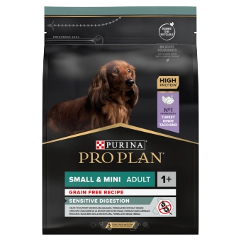 PRO PLAN Sensitive Digestion Small & Mini Adult krmivo pre psov bohaté na morčacie mäso 2,5kg