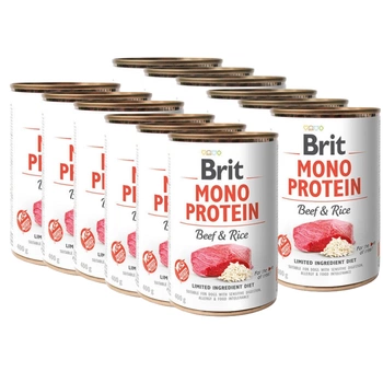 BRIT MONO PROTEIN BEEF & BROWN RICE 12x400g