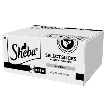 SHEBA Selection Select Slices Poultry Flavors kapsičky 120x85 g - kompletné mokré krmivo pre dospelé mačky, v omáčke