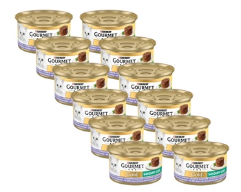 Purina Gourmet Gold Savoury Cake s jahňacím mäsom a zelenou fazuľkou 12x85g