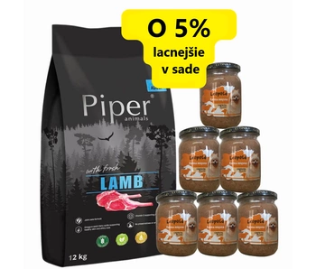 DOLINA NOTECI Piper Animals s jahňacím mäsom 12kg + Krmivo pre mäso Leopold 6x500g