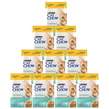 CAT CHOW Hairball Krmivo pre mačky s kuracím mäsom a zelenými fazuľkami v omáčke 10x85g