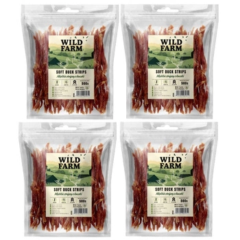 WILD FARM Mäkké kačacie prúžky 4x500g psia maškrta