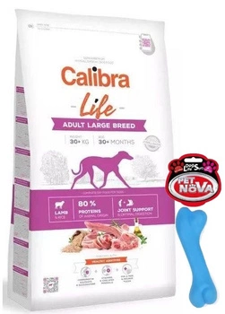 Calibra Dog Life Adult Large Breed Lamb 12kg + Pet Nova Dog Life Style Bone 12cm - hračka, hryzátko pre psa, v tvare kosti