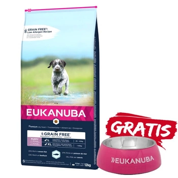 EUKANUBA Puppy&Junior Large Breeds Grain Free 12kg + miska ZADARMO!
