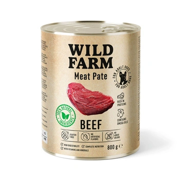 WILD FARM Hovädzia paštéta 800g bezlepkové krmivo pre psov
