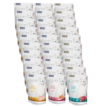 DOLINA NOTECI Piper pre mačky Mix príchutí 30x100g (sáčok)