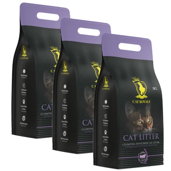 Cat Royale Levanduľová bentonitová drť 30l (3x10l)