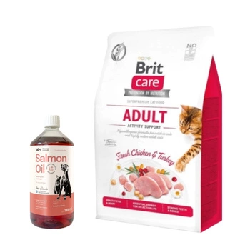 BRIT Care Cat  Grain-Free Activity Support 7kg & LAB V Lososový olej pre psov a mačky 1000ml