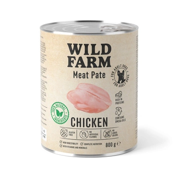 WILD FARM Paštéta z kuracieho mäsa 800g bezlepkové krmivo pre psov