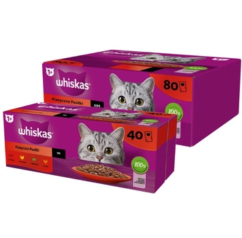 Whiskas klasický výběr ve šťávě pro dospělé kočky 120 x 85 g