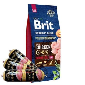 BRIT Premium By Nature Senior L+XL 15kg + Hektor 3x900g