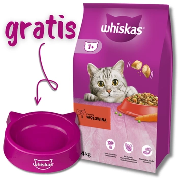 Whiskas Adult s hovädzím mäsom 14 kg + ZADARMO MISKA PRE MAČKY!!!