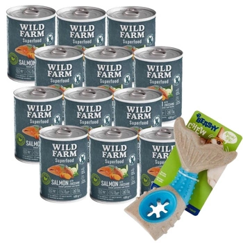 Wild Farm Superfood Salmon 12x400g krmivo pre psov bez obilnín
