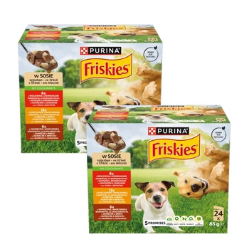 PURINA Friskies krmivo pre dospelých psov v omáčke 48 x 85 g