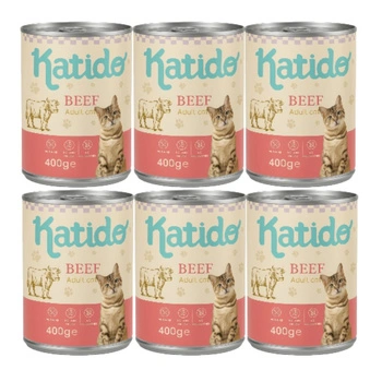 Katido mokré krmivo pre mačky s hovädzím mäsom 6x400 g
