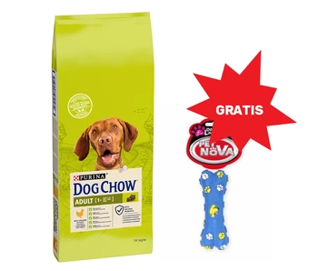 PURINA Dog Chow Adult Chicken 14kg + psia kosť GRATIS