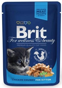 Brit cat Kitten kapsičky s kuracími kúskami v omáčke 100 g
