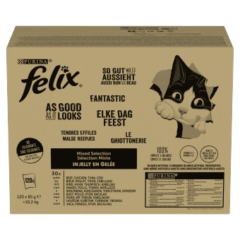FELIX Fantastické krmivo pre mačky s výberom príchutí v želé 120x85g