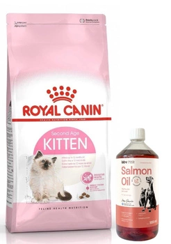 ROYAL CANIN Kitten 10kg + LAB V Lososový olej pre psov a mačky 1000ml