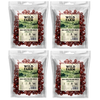 WILD FARM kačacie rolky 4x500g psia maškrta