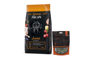 FITMIN For Life Junior Large Breeds 12kg + Dentálna pochúťka pre psy 70g GRATIS