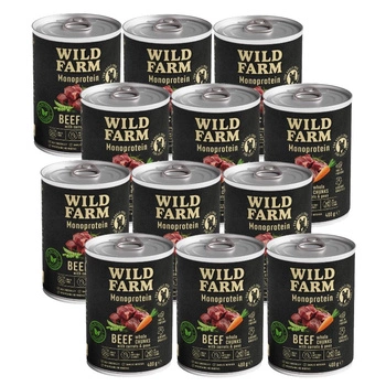 Wild Farm Monoprotein Beef 12x400g hypoalergénne krmivo pre psov