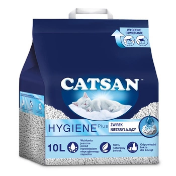 CATSAN Hygiene Plus 10l - prírodné stelivo pre mačky