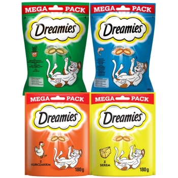 DREAMIES Mega balenie 4x180g - Maškrty pre mačky so zmesou príchutí