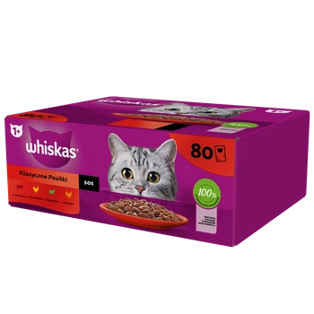 Whiskas klasický výběr ve šťávě pro dospělé kočky 80 x 85 g