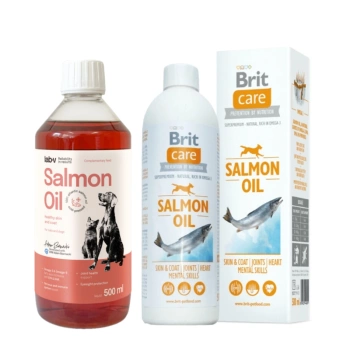 Brit Care lososový olej pes 500ml + LAB V Lososový olej pre psy a mačky 500ml