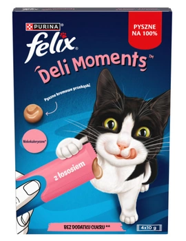 Felix Deli Moments Krémové mačacie maškrty s lososom 4x10g