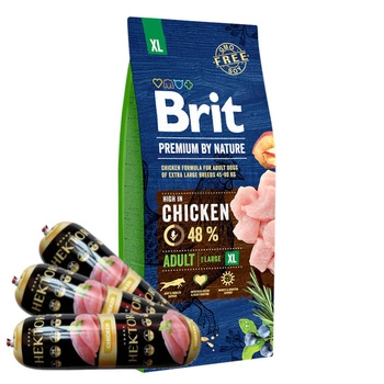 BRIT Premium By Nature Adult XL 15kg + Hektor 3x900g