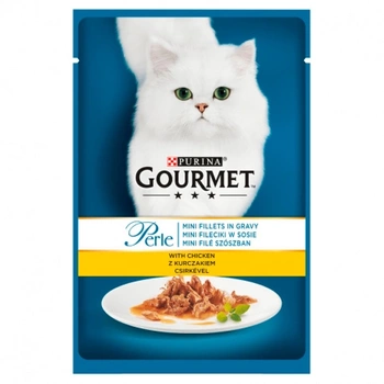 Purina Gourmet Perle Mini filety krmiva pre mačky v omáčke s kuracím mäsom 85g