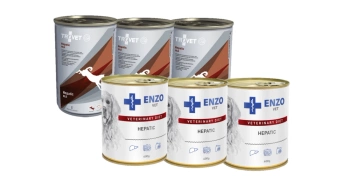 Trovet Dog Hepatic HLD 3x400 g + ENZO VET Hepatic na ochorenia pečene pre psov 3x400g