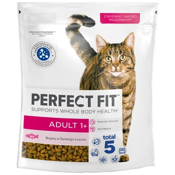 PERFECT FIT (Adult 1+) 750g Suché krmivo bohaté na lososa pre dospelé mačky