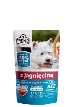 Frendi- Kúsky v jemnej omáčke s jahňacím mäsom 100g.