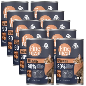 PetRepublic Fine Meat pokrm z hovädzieho mäsa 10x400g pre mačky