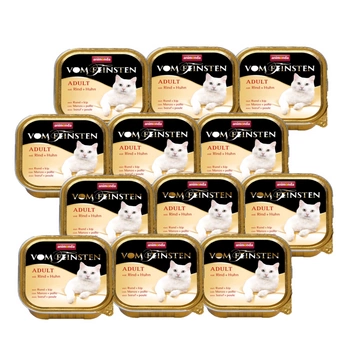 ANIMONDA Cat Vom Feinsten príchuť pre dospelé mačky: hovädzie + kuracie mäso 12x100g