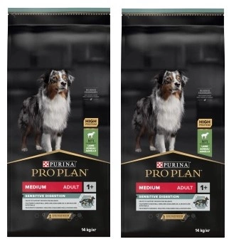 PRO PLAN Sensitive Digestion Medium Adult krmivo pre dospelých psov s vysokým obsahom jahňacieho mäsa 2x14kg